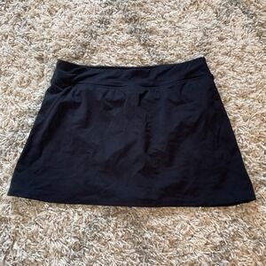 Lands End Womens Black Swim Skirt Skort Built In Brief Size 6 Solid Activewear